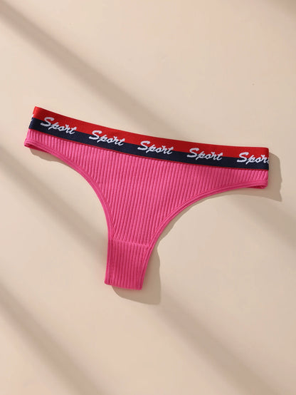 7Pcs Women Thongs Panties Low Waist Underwear Sport Girls Briefs Cotton G-String Breathable Sexy Ladies Panty Female Lingerie