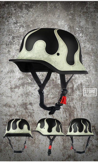 DOT Approved Motorcycle Helmet ABS Material Retro Moto Helmet Capacete De Moto Half Helmet Equipment German Tactical Vintage
