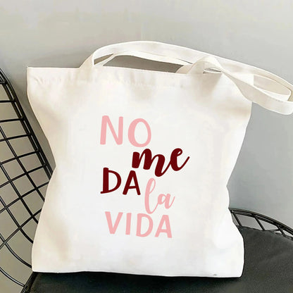 Spanish Women Shoulder Bag Graphic Harajuku Shopper Bags Large Capacity Canvas Tote Handbag No Zipper Eco Casual Girl Handbags