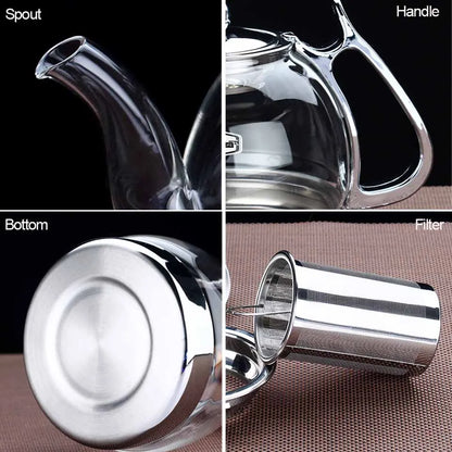 Induction Cooker Heat Resistant Glass Teapot Electromagnetic Furnace Multifunctional Filter pot Gas Stove Kettle Tea set