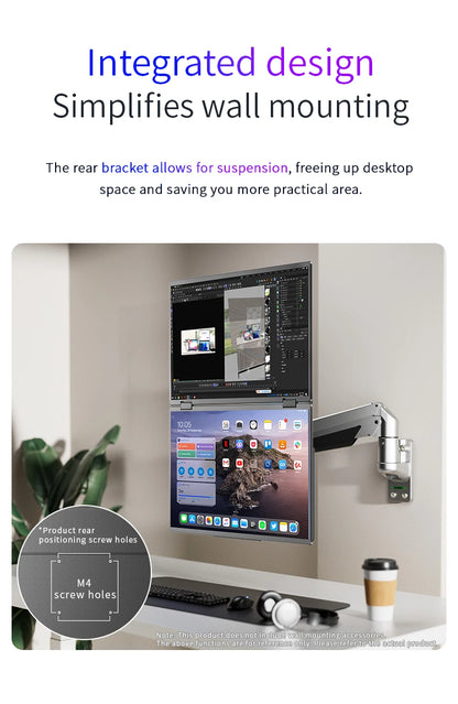 Sibolan 16 inch 2.5K Dual Screen Portable Monitor 60Hz 100% sRGB HDMI USB-C Plug Metal Body Laptop Display Extender For Wins Mac