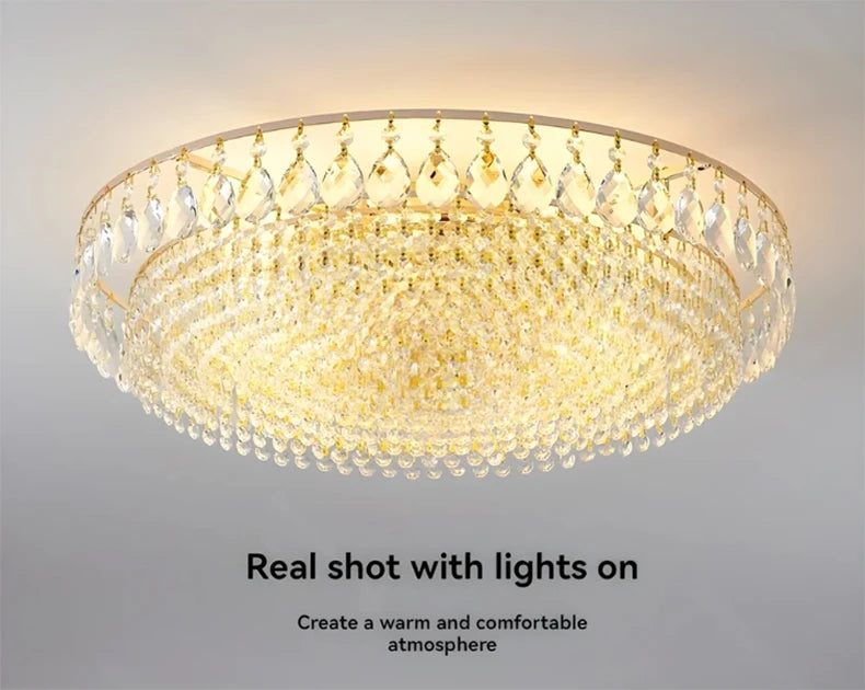 Big Luxury Crystal LED Ceiling Chandeliers for Living Room New Gold Hanging Lamps for Ceiling Modern Home Decor Lustre Lighting