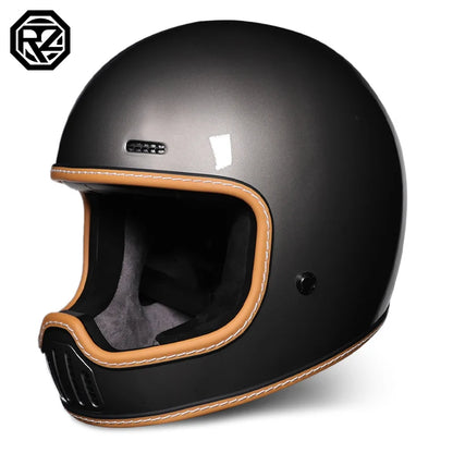 ORZ Retro Motorcycle Helmet Full Face Cruising Motorcycle Helmet Four Seasons Couple Street Pig Nose Helmet DOT Approved 729