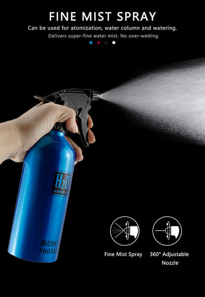 300/500ML Aluminum Spray Bottle Pro Salon Hairdressing High Pressure Refillable Sprayer Barbershop Home Use Tool Accessories