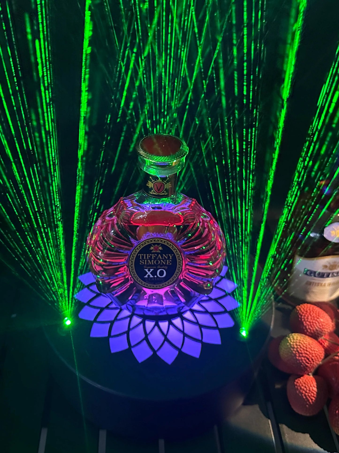LED Smoking Table Lamp with Laser Light & Charging Base for Hookah Portable Neon Smoke Glow Lamp for Bar Party Laser Effects