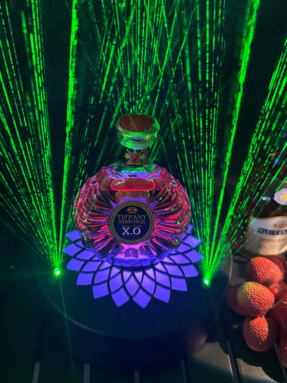 LED Smoking Table Lamp with Laser Light & Charging Base for Hookah Portable Neon Smoke Glow Lamp for Bar Party Laser Effects