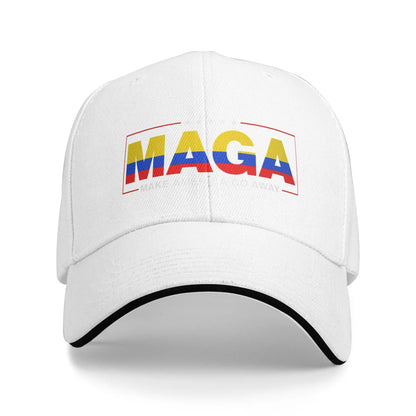 Women Men MAGA Make America Go Away Colombia Patriotic Flag Hat Adjustable Baseball Caps Casual Baseball Cap Sunscreen Hats