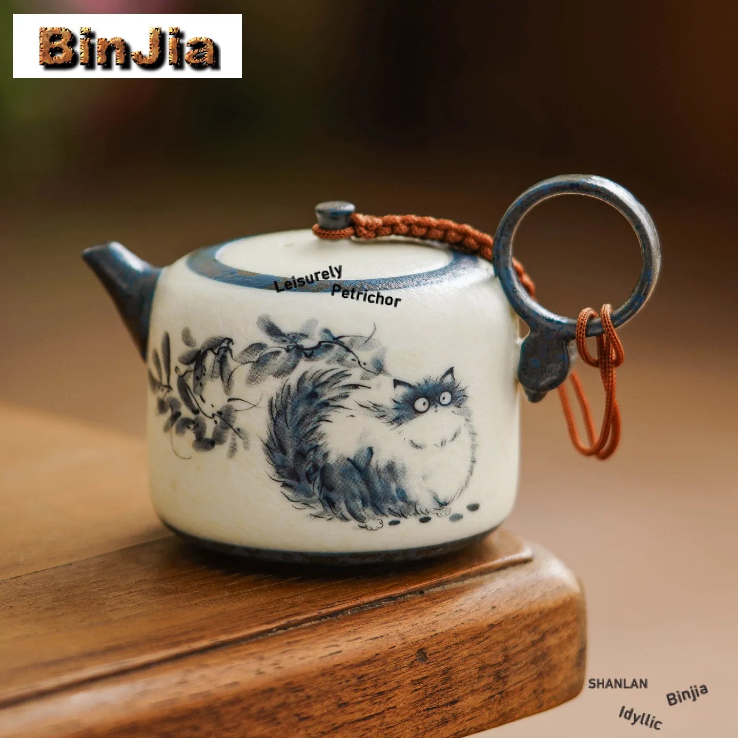 102ml Hand Painted Cat Teapot Ancient Tea Infuser Pot Household Tea Maker Kettle With Filter Dahongpao Drinkware Supplies Craft