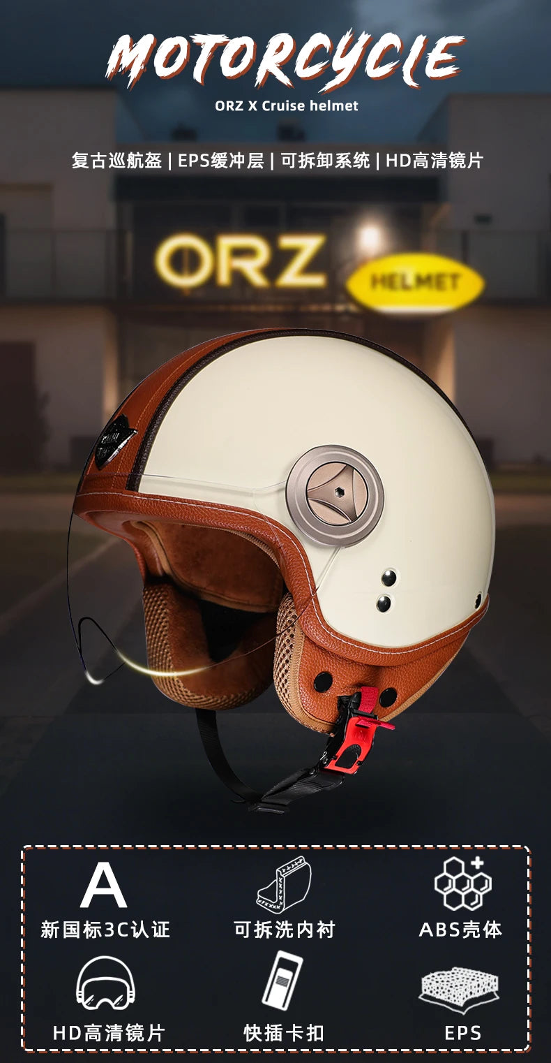 2025 high-quality semi covered motorcycle helmet with fashionable leather wrapping and cascos para motos suede lining capacetes