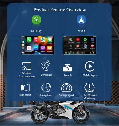 Gallop Sprite 6 inch Motorcycle GPS Navigation Wireless CarPlay Android Auto DVR Drive Recorder Portable Moto Monitor IPX7