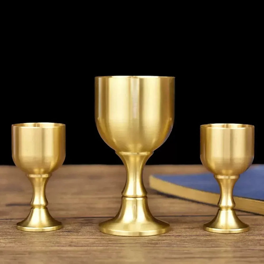 1pcs 50ml 100ml Vintage Brass Mug Red Wine Glass Good Gloss Copper Portable Smooth Edge Water Beer Cup Drinkware For Party Bar