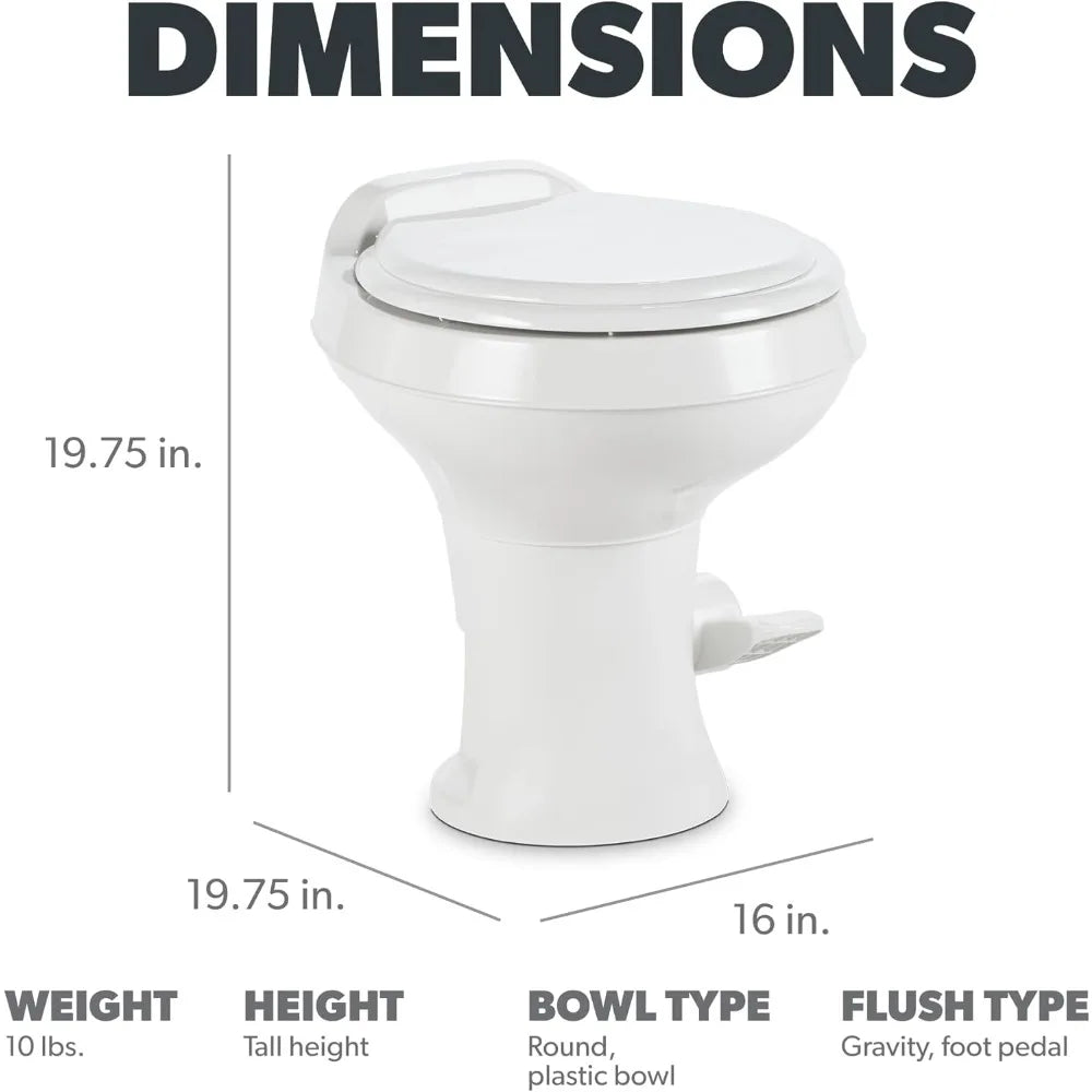 DOMETIC 302300071 300 Series Standard Toilet, White