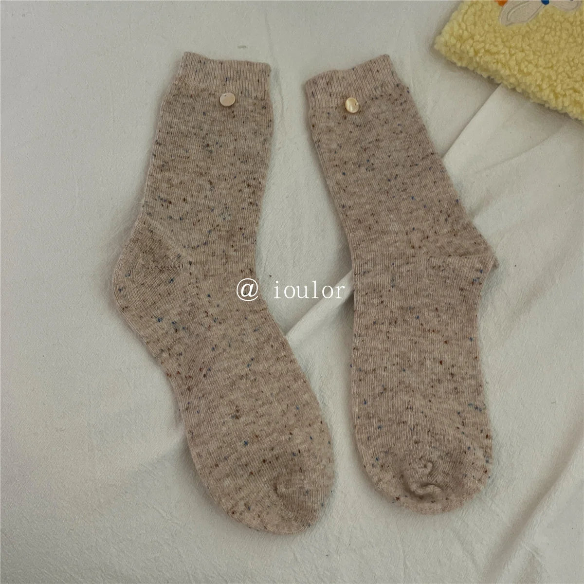 SP&CITY Colored Dotted Sheep Woolen Socks Women's Winter Warm Keeping Middle Tube Socks Casual Thick Korean Fashion Stockings