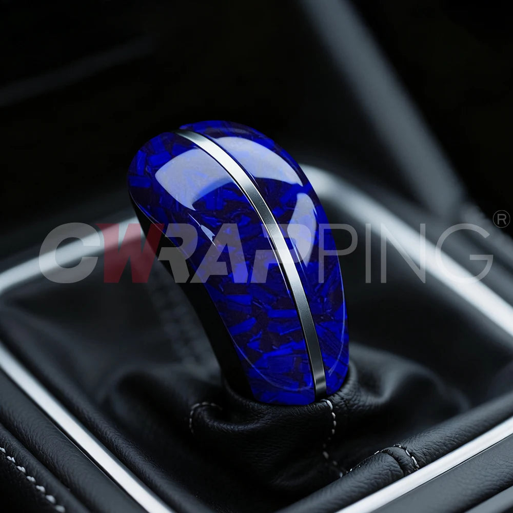 High Glossy Blue Forged Carbon Fiber Vinyl Wrap Waterproof Laser Film on the Hood DIY Car Adhesive Vinyl for Motorcycle Stickers