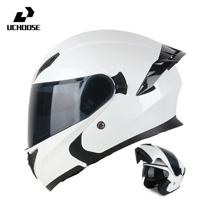Uchoose DOT Modular helmet Full Face Helmets Crash Motorbike Protective Gear unisex Flip Up Helmet Motorcycle Double Sun Visor