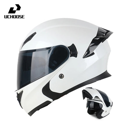 Uchoose DOT Modular helmet Full Face Helmets Crash Motorbike Protective Gear unisex Flip Up Helmet Motorcycle Double Sun Visor