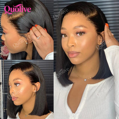 Short Bob Wig Human Hair Wear And Go Glueless Wigs 5x5 Closure Wig 13x6 Hd Lace Bone Straight Human Hair Wigs For Black Women
