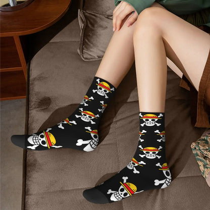 Fashion Men's Socks Harajuku Tony Tony Choppers Sock Luffys Zoros Trafalgar Law Anime Women's Socks Spring Summer Autumn Winter