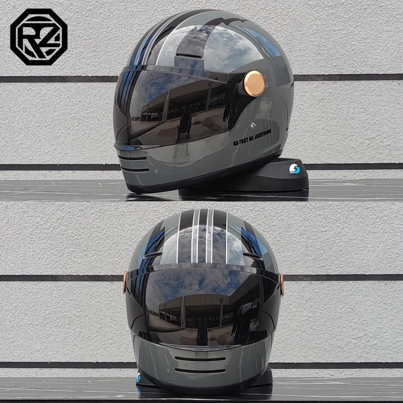 ORZ motorcycle helmet retro cruise full helmet personalized ghost knight helmet ABS material