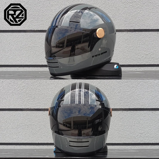 ORZ motorcycle helmet retro cruise full helmet personalized ghost knight helmet ABS material