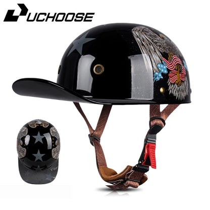 Adult Open Face Summer Retro Motorcycle Vintage Half Helmet Baseball Cap Helmets Children Riding Motocross Men Women