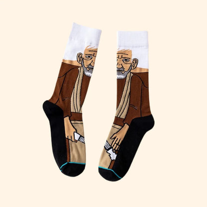 1 pair Autumn Winter Anime Socks Movie Women socks Master Yoda R2-D2 Cosplay Socks Wookiee Jedi Knight Novelty Men's Socks 37-45