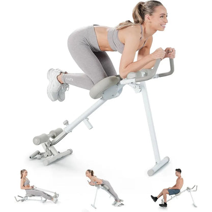 Ab Machine for Stomach Workout, Ab Workout Equipment for Home Gym, Ab Trainer, 4-in-1 Exercise Equipment: Rowing Machine, Leg Pr