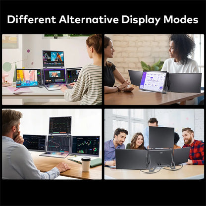 Triple Screen Portable LCD Backlit Monitor FHD Display Secondary Screen Connected to Notebook with 1 Cable Sub Screen Extender