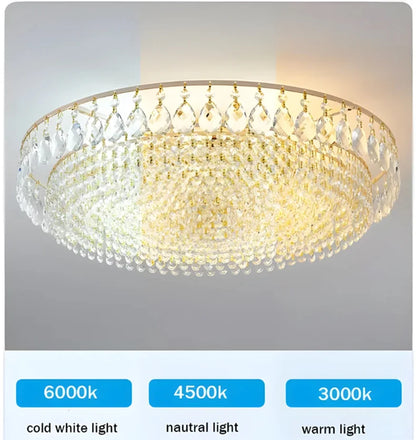Big Luxury Crystal LED Ceiling Chandeliers for Living Room New Gold Hanging Lamps for Ceiling Modern Home Decor Lustre Lighting