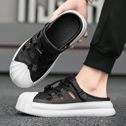 Fashion Men Sandals Summer Half Slippers Outdoor Women Beach Shoes Couple Walking Sneakers Comfortable Breathable Casual Shoes