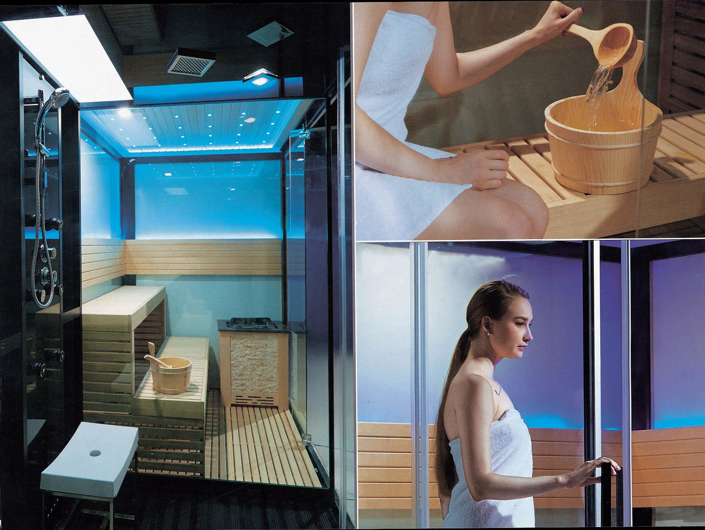 Customization Modern Dry Wet Steam Shower Room Outdoor Sauna Cabin Combos Steam Shower Full Spectrum Far Infrared Sauna Bath Woo