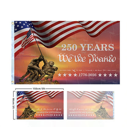 250 Years Commemorative Flag Usa Patriotic Banner Indoor Outdoor Flag Patriotic American 250th Anniversary Flag For Wall90x150CM