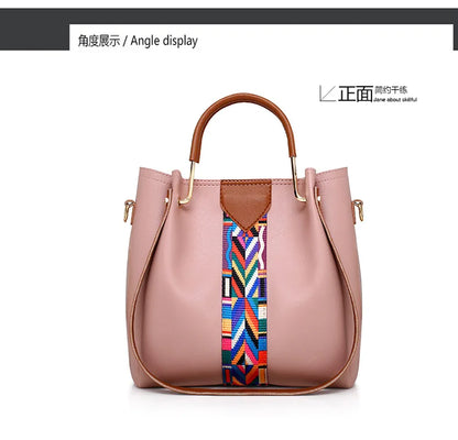 Fashionable Women's Shoulder Bag Hot Sale Of The Season New Style Mother-Child Multi-piece Set Colorful Ribbon Ladies Handbag Si