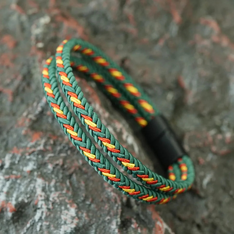 Noter New Pride Rainbow Braided Bracelet For Men Women Handmade Woven Rope Bangle Magnetic Clasp Wristband Versatile Jewelry