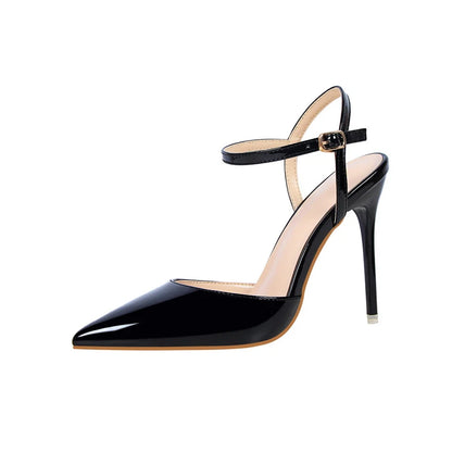 Fashion Buckle Strap Pumps Women Sexy Pointed Toe Shallow High Heels Sandals Prom Wedding Party Stripper Shoes Tacones Mujer