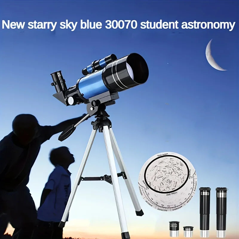 150x zoom HD night vision F30070 high power professional astronomical telescope to observe the moon with low tripod