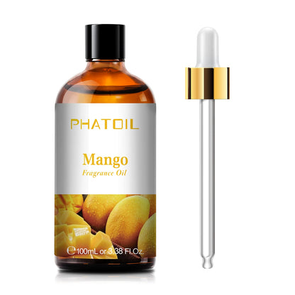 PHATOIL 100ML Coconut Peach Blueberry Mango Fragrance Oil Apple Banana Grape Lemon Aroma Oil for Oil Diffuser Soap Candle Making