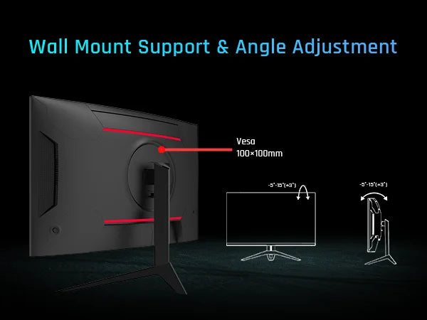 KTC 32 Inch Curved Monitor VA 1500R, 2K QHD 1440P@180Hz Gaming Monitor, 1ms MPRT, FreeSync Premium, G-Sync, HDR10, 122%sRGB, VES