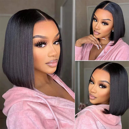 4x4 5x5 HD Lace Frontal Glueless Bob Wig Human Hair 10 Inch Straight Human Hair Wig Pre Plucked HD Short Bob Lace Front Wig 13x4