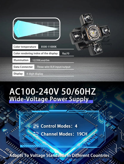 4-Arm Mini Disco Party Light Remote Control 80W LED Beam Moving Head DJ Light DMX Strobe Stage Effect For Club Wedding Events