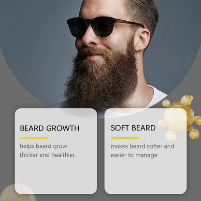 East Moon Beard Growth Serum Set Promotes Whisker Growth Strengthen Hair Roots Soften Skin Moisturizing Hydration Beard Care