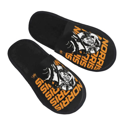 Custom British Lando Norris Racing Driver Guest Slippers for Spa Women House Slipper