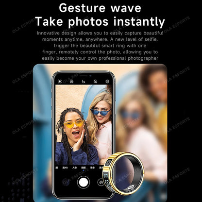 Display Screen Smart Ring Bluetooth Connection Heart Rate Sleep Monitoring Multi-function Ring Multiple Sports Modes Waterproof
