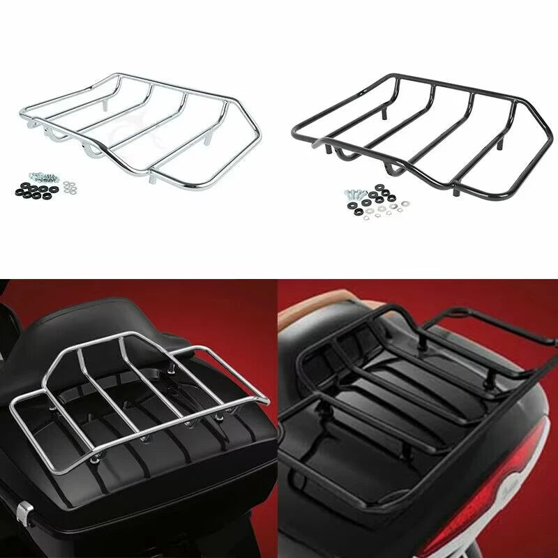 Top Case Moto Tail Bag King Tour Pak Pack Trunk With Turn Signal Led Rack for Harley CVO Road King Street Ultra Glide 2014-Later