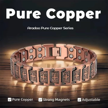 Fashionable Retro Style Cross-shaped Full Magnetic Copper Bracelet, Dark Ghost Magnetic Stone Bracelet, Halloween/Christmas Jewe