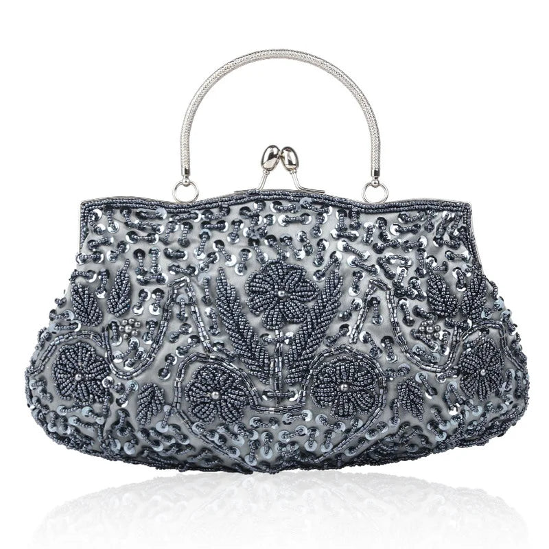 Fashion Retro Women Evening Bags Beaded Ladies Clutch Purse Shoulder Chain Wedding Party Women's Handbag Purses and Handbags