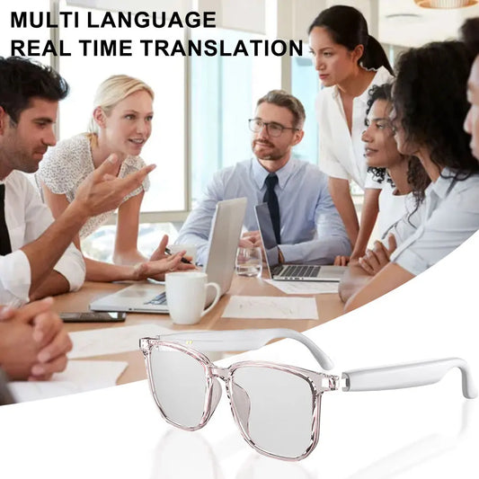 Wireless Translator Glasses Automatic Voice Translation Glasses AI Translator Sunglasses Support Multi-Languages for Conference
