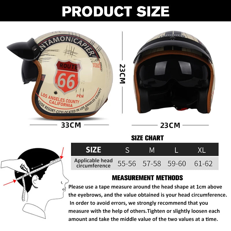 DOT Certificated Retro Motorcycle Helmet Cafe Racer Open Face Casco Moto Motorcycle Accessories Men Moto Helmets