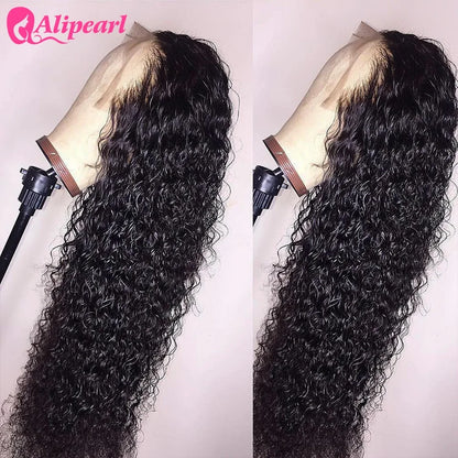 AliPearl 30Inch Lace Front Human Hair Wigs Brazilian Kinky Curly 13x4 Wig For Women Pre Plucked 180% Density