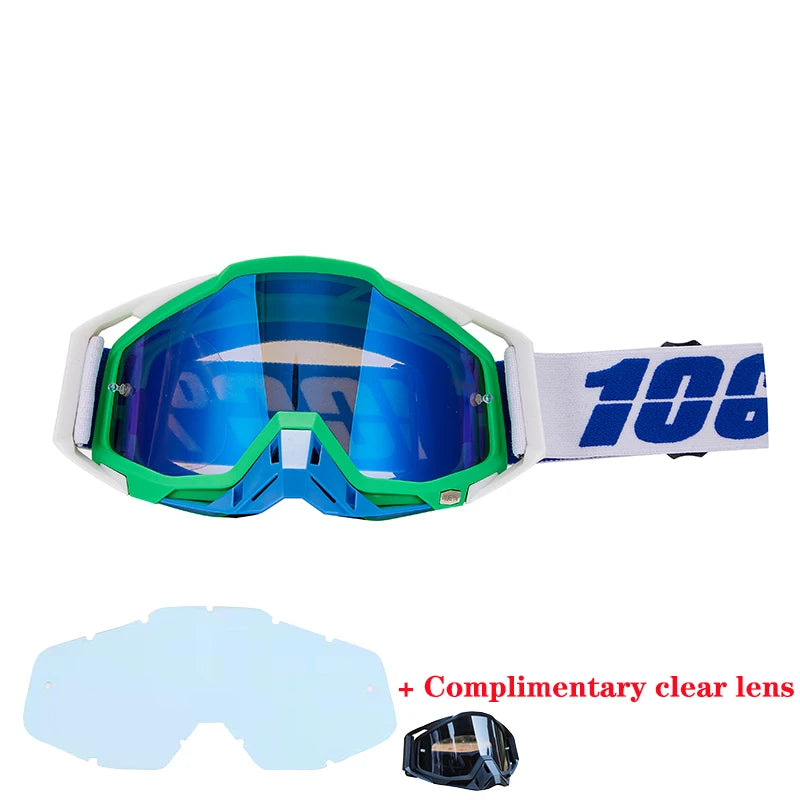 Motorcycle glasses MTB off-road goggles replacement lens single layer glasses bag